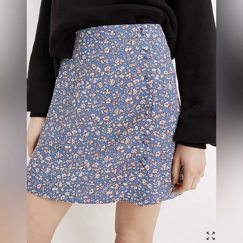 MADEWELL Porch Side Button Floral Mini Skirt in Summer Vines size 6 NWT $88